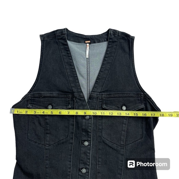 Free People Wandering Star Denim Mini Dress Sz 10 - Picture 7 of 11